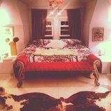updated bedrooom with velvet bench