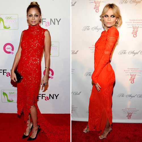 Colour Alert! Nicole Richie Wears Scanlan and Theodore and Natasha Poly Dons Roberto Cavalli Both in Orangey Red