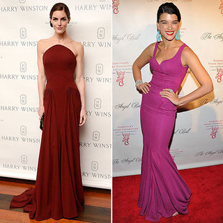 Hilary Rhoda and Crystal Renn Wearing Zac Posen