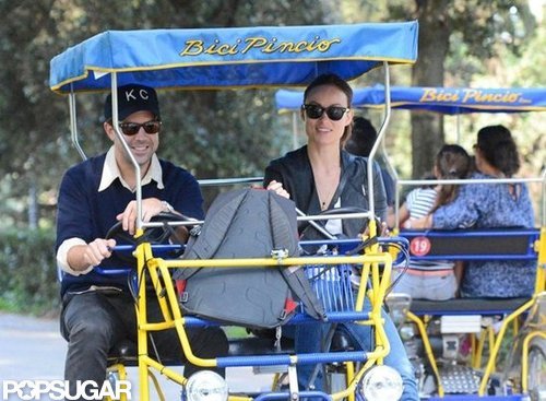 Olivia Wilde and Jason Sudeikis hopped on a rickshaw bike.
Olivia Wilde and Jason Sudeikis hopped on a rickshaw bike.