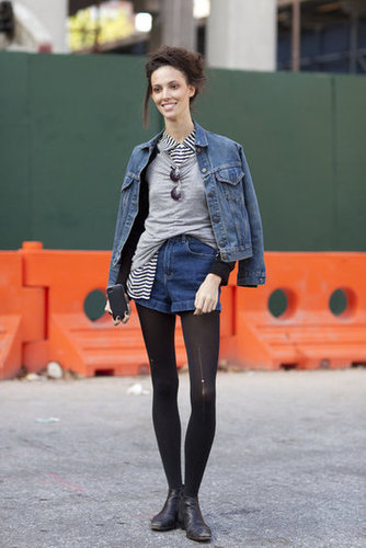Look to Ruby Aldridge's example for an easy way to warm up your denim shorts.
Source: Adam Katz Sinding
Look to Ruby Aldridge's example for an easy way to warm up your denim shorts.
Source: Adam Katz Sinding