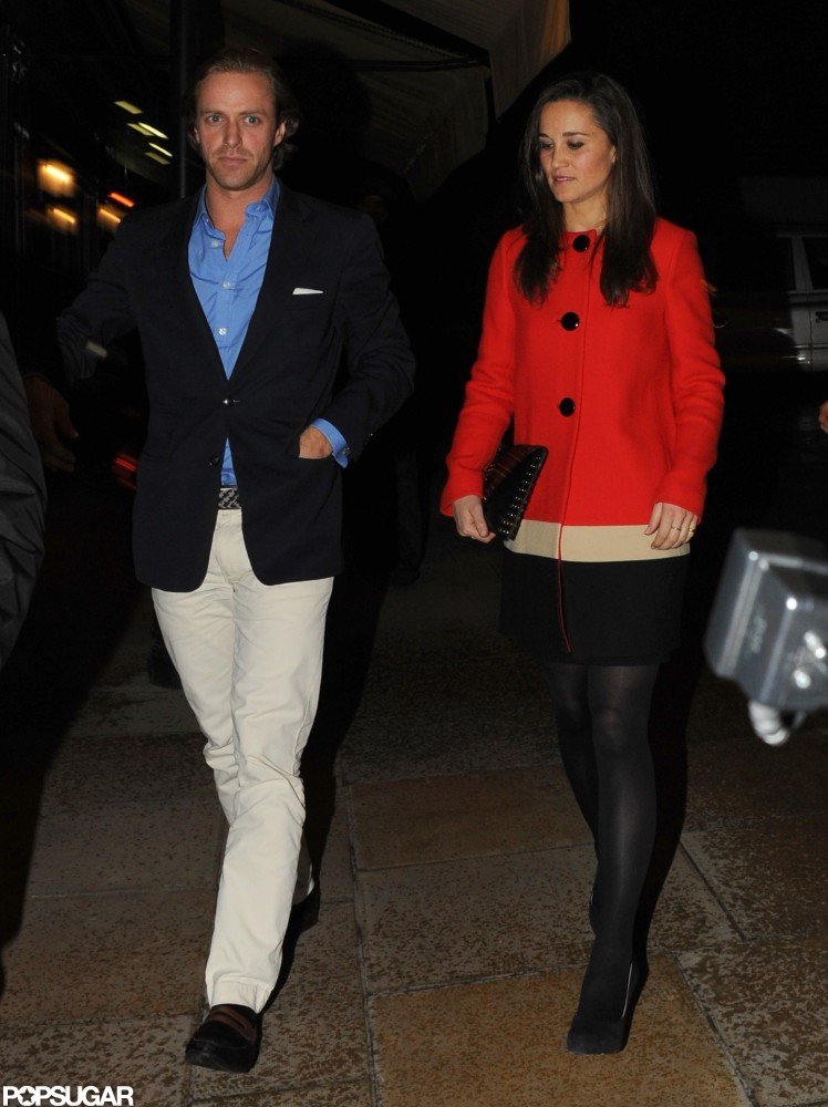 Pippa Middleton caught a ride with a male friend. Pippa Middleton caught a ride with a male friend.