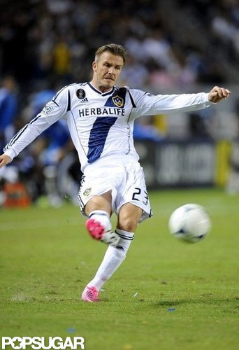 David Beckham played in a playoff game in LA.
David Beckham played in a playoff game in LA.