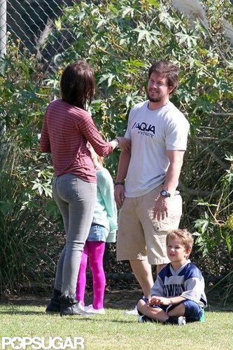 Mark Wahlberg spent the day with his family at his son's football game in LA.
Mark Wahlberg spent the day with his family at his son's football game in LA.