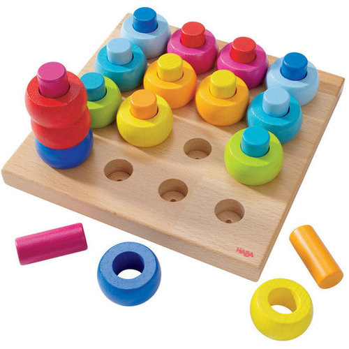 For 2-Year-Olds: HABA's Rainbow Whirls Pegging Game For 2-Year-Olds: HABA's Rainbow Whirls Pegging Game