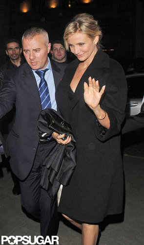Cameron Diaz waved to photographers in London.
Cameron Diaz waved to photographers in London.