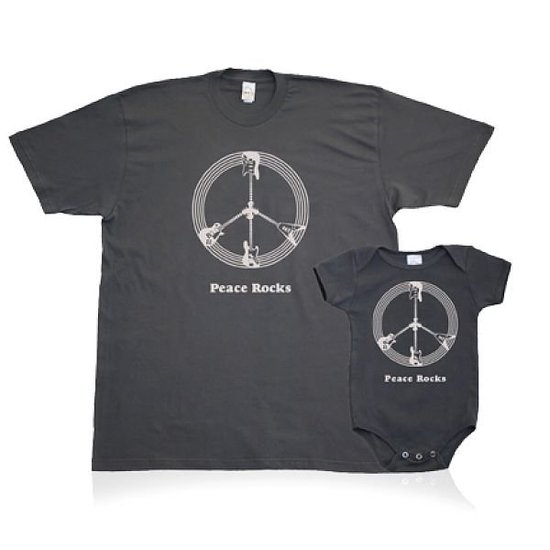Diaper Dude Peace Rocks T-Shirt and Onesie