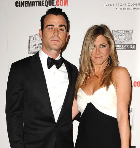Justin Theroux posed with fiancée Jennifer Aniston at the American Cinematheque Awards.
Justin Theroux posed with fiancée Jennifer Aniston at the American Cinematheque Awards.