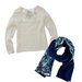 Oscar de la Renta Cashmere Sweater and Liberty Print Scarf