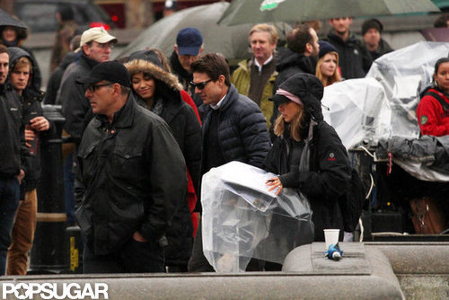 Tom Cruise was greeted on the London set of All You Need Is Kill.
Tom Cruise was greeted on the London set of All You Need Is Kill.