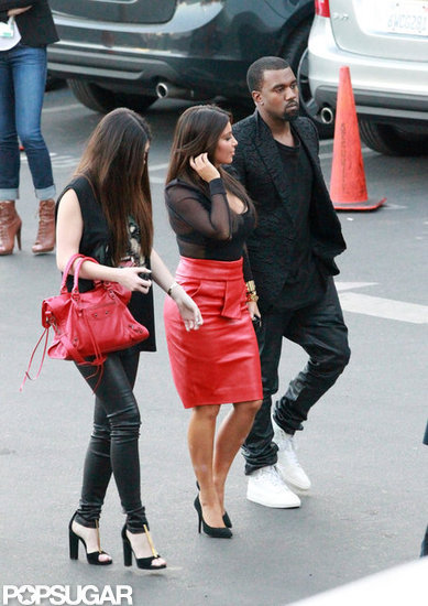 Kim Kardashian and Kanye West arrived at The X Factor.
Kim Kardashian and Kanye West arrived at The X Factor.