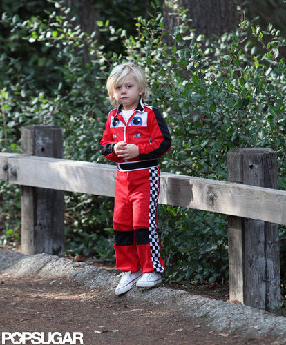 Zuma Rossdale wore a race car driver outfit.
Zuma Rossdale wore a race car driver outfit.