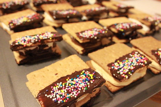 Pretty S'mores dipped in chocolate and sprinkles.