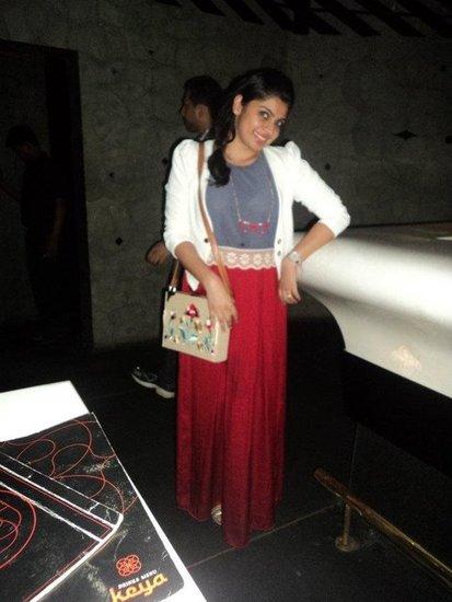 maxi skirt styled with fun accessories
