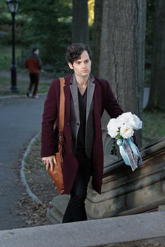 Dan carries the bride's bouquet.
Dan carries the bride's bouquet.