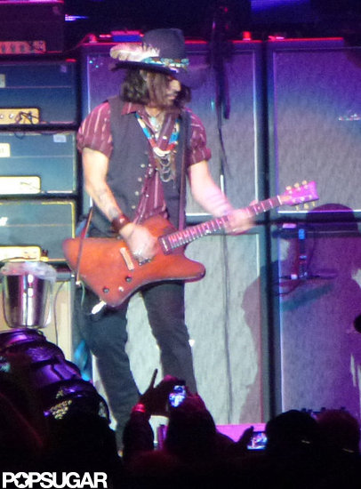 Johnny Depp hopped on stage to perform with Aerosmith in LA. Johnny Depp hopped on stage to perform with Aerosmith in LA.