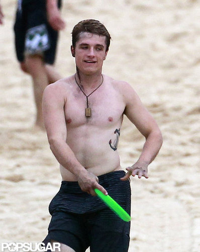 Josh Hutcherson tossed a frisbee with a friend.
Josh Hutcherson tossed a frisbee with a friend.