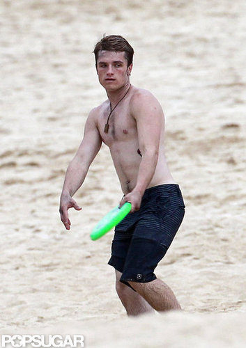 Josh Hutcherson wound up to toss a frisbee.
Josh Hutcherson wound up to toss a frisbee.