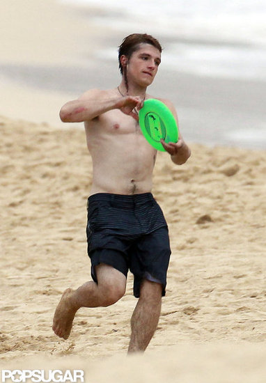 The Life Of Shirtless Josh Hutcherson Catches Frisbees On The Set