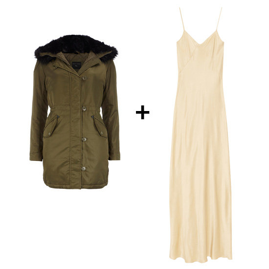 Hooded Parka + Sexy Slipdress Hooded Parka + Sexy Slipdress