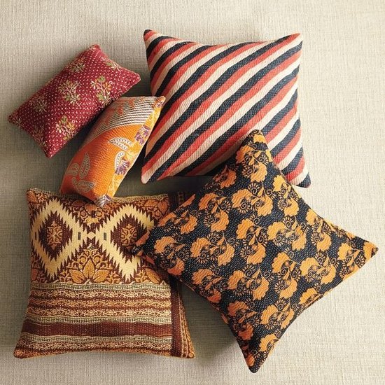Get the look of Paula's vibrant throw pillows by mixing and matching these Kantha Quilted Pillows ($19-$24).
Get the look of Paula's vibrant throw pillows by mixing and matching these Kantha Quilted Pillows ($19-$24).