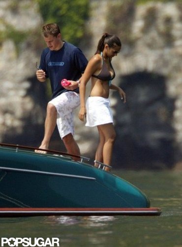 Matt and Luciana Damon went for a swim in Lake Como during a June 2004 visit.
Matt and Luciana Damon went for a swim in Lake Como during a June 2004 visit.