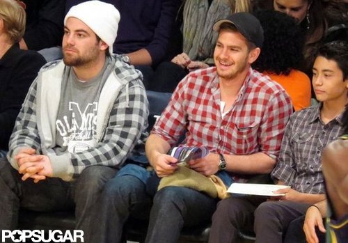 Andrew Garfield Snags a Courtside Seat at the Lakers Game Andrew Garfield Snags a Courtside Seat at the Lakers Game