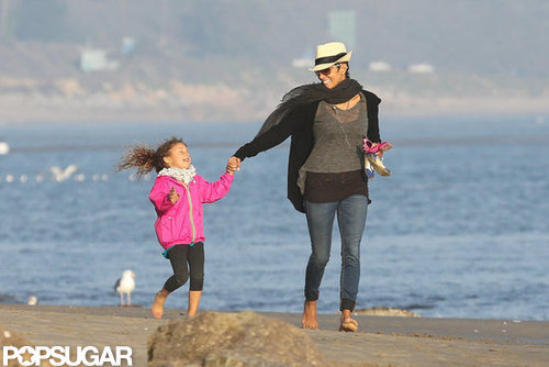 Halle Berry and Nahla Stroll and Twirl in the Sand Halle Berry and Nahla Stroll and Twirl in the Sand