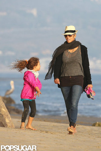 Halle Berry and Nahla Stroll and Twirl in the Sand Halle Berry and Nahla Stroll and Twirl in the Sand