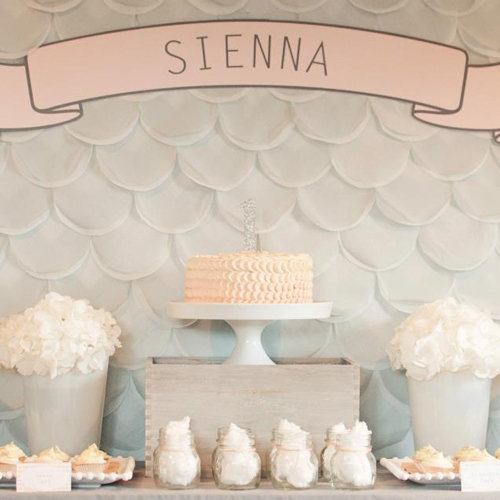 Silver and Peach First Birthday Party