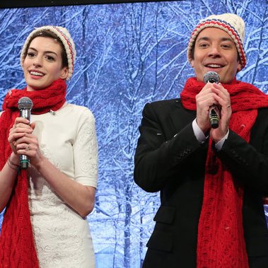 Anne Hathaway Sings Carols With Jimmy Fallon