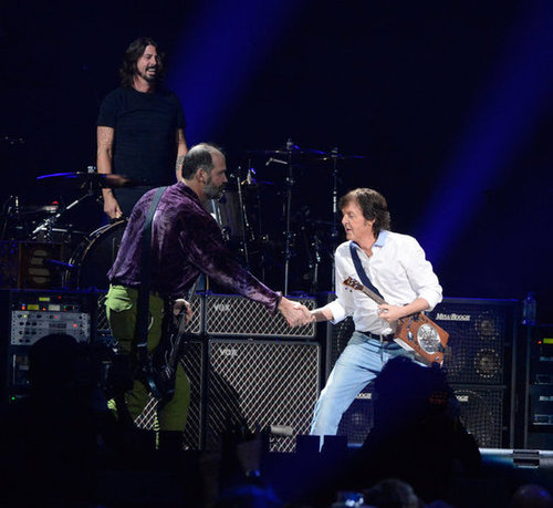 Paul and Nirvana Play the 12/12/12 Show With Kanye, Chris, and More Stars Paul and Nirvana Play the 12/12/12 Show With Kanye, Chris, and More Stars