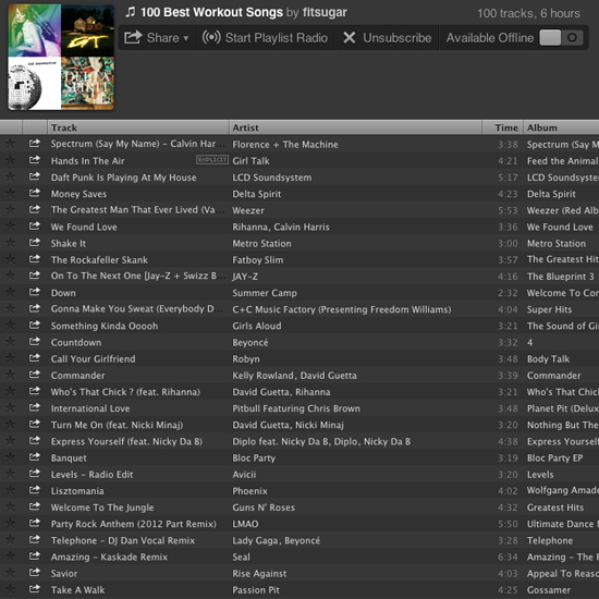 The 100 Best Workout Songs The 100 Best Workout Songs