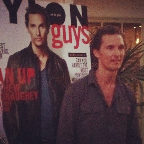 We saw double as Matthew McConaughey posed in front of a poster of his Nylon Guys cover at the issue's launch party.
We saw double as Matthew McConaughey posed in front of a poster of his Nylon Guys cover at the issue's launch party.