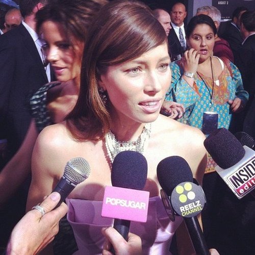 Jessica Biel told us how relaxed she was about her wedding to Justin Timberlake before the big day when we talked to her at the Total Recall premiere.
Jessica Biel told us how relaxed she was about her wedding to Justin Timberlake before the big day when we talked to her at the Total Recall premiere.