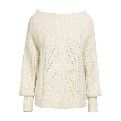 Layer this Reiss Ellen round-neck cropped cable-knit sweater ($85, originally $285) over a matching slinky slip dress and statement sandals for a Winter wonderland getup.
Layer this Reiss Ellen round-neck cropped cable-knit sweater ($85, originally $285) over a matching slinky slip dress and statement sandals for a Winter wonderland getup.