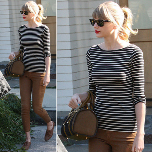 Taylor Swift Wearing Brown Jeans