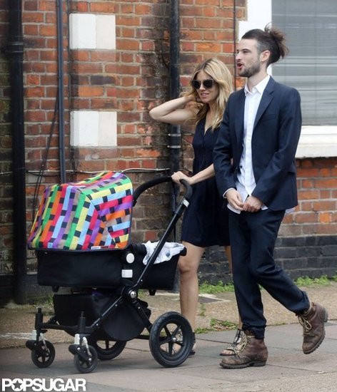 Tom Sturridge and Sienna Miller went for an August 2012 walk around London with baby Marlowe.
Tom Sturridge and Sienna Miller went for an August 2012 walk around London with baby Marlowe.