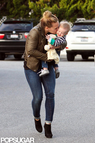 Hilary Duff gave her little boy a kiss.
Hilary Duff gave her little boy a kiss.