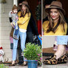 Miranda Kerr Wearing Yellow Sweater and Jeans