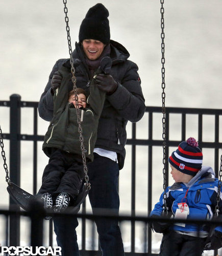 Tom Brady and his sons played at a local playground.
Tom Brady and his sons played at a local playground.