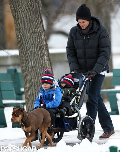 Tom Brady took his boys and his dog, Lua, out for a walk.
Tom Brady took his boys and his dog, Lua, out for a walk.