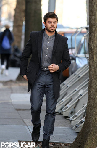 Zac Efron filmed scenes for Are We Officially Dating? in Brooklyn, NY.
Zac Efron filmed scenes for Are We Officially Dating? in Brooklyn, NY.