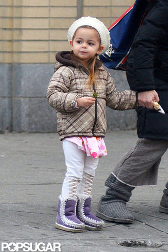 Tabitha Broderick wore stylish purple boots to keep warm in NYC.
Tabitha Broderick wore stylish purple boots to keep warm in NYC.