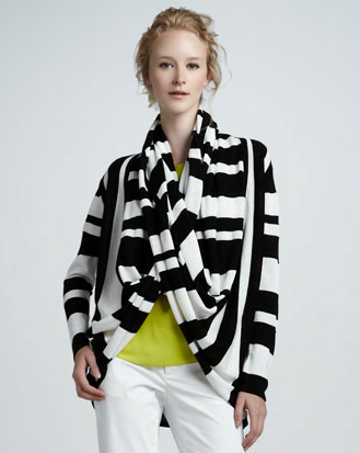 This Alice + Olivia striped wrap cardigan ($330) is superinteresting to look at. Throw it on over a little black dress to add a dose of print.
This Alice + Olivia striped wrap cardigan ($330) is superinteresting to look at. Throw it on over a little black dress to add a dose of print.