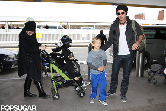 Gwen Stefani and Gavin Rossdale took their boys, Zuma and Kingston, to the airport in London.
Gwen Stefani and Gavin Rossdale took their boys, Zuma and Kingston, to the airport in London.