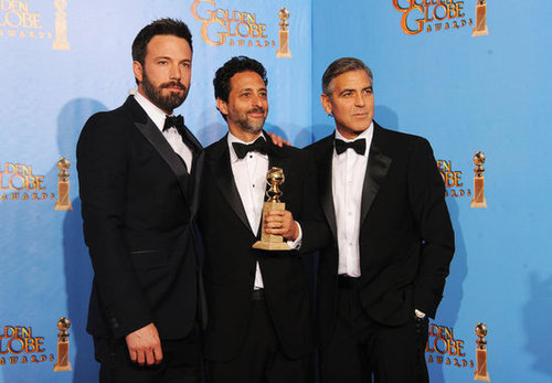 Ben Affleck, Grant Heslov, and George Clooney celebrated their Argo win in the press room.
Ben Affleck, Grant Heslov, and George Clooney celebrated their Argo win in the press room.