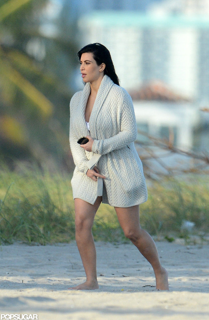 Pregnant Kim Kardashian Wears A Bikini At The Beach Popsugar My Xxx Hot Girl