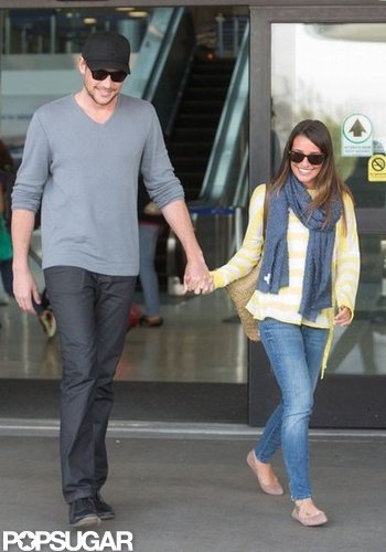 Lea Michele and Cory Monteith smiled as they headed home from LAX.
Lea Michele and Cory Monteith smiled as they headed home from LAX.