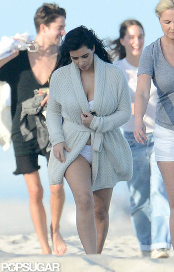 Kim Kardashian walked on the beach in Miami. Kim Kardashian walked on the beach in Miami.